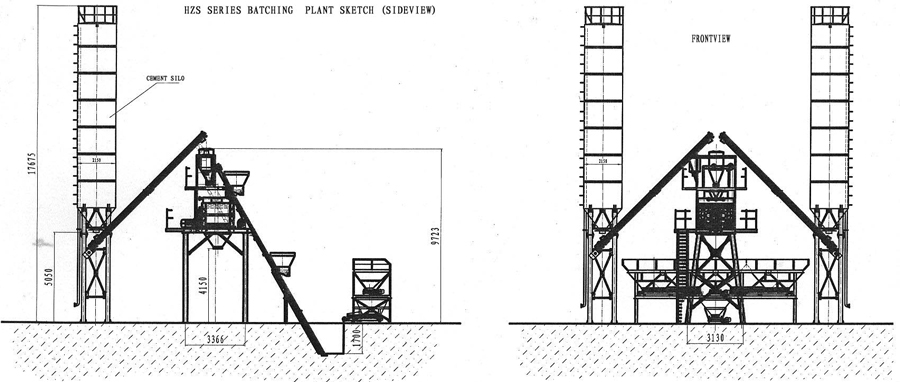 CAD img de hzs25 plantas de hormigon,plantas dosificadoras de concreto